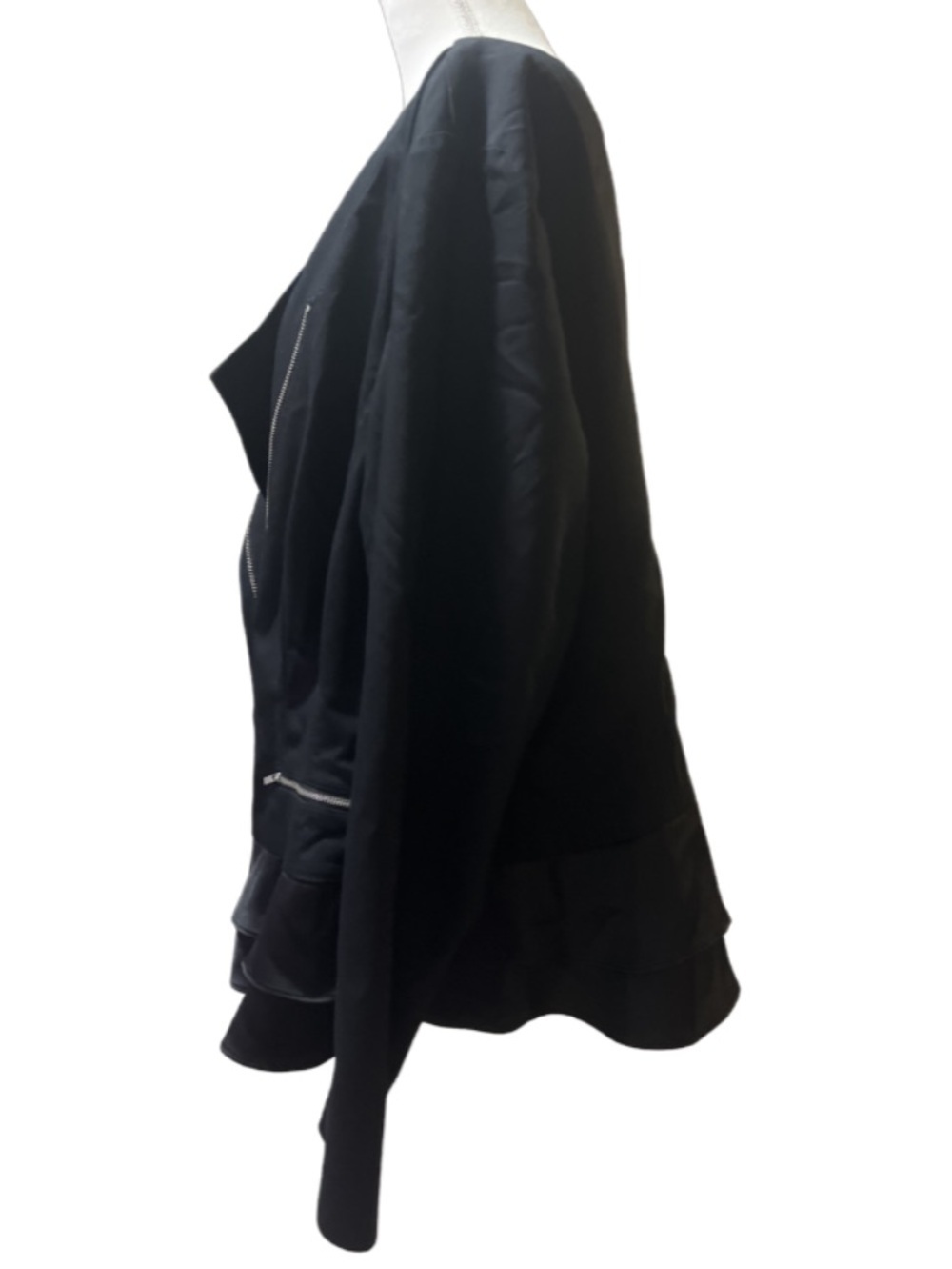 Lane Bryant Asymmetrical Zip Peplum Blazer Moto Jacket Black Plus Size 28 - Picture 5 of 7